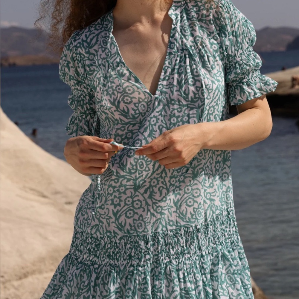 Oliphant-SMOCKED DROP MINI- CYPRESS JADE size MEDIUM SEALED IN BAG - Picture 3 of 5